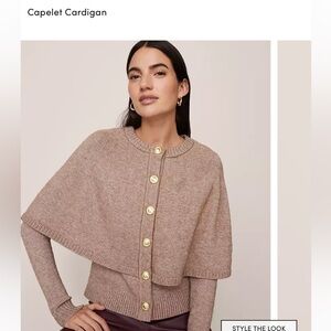 NWT Ann Taylor Tan Capelet Cardigan Size Small